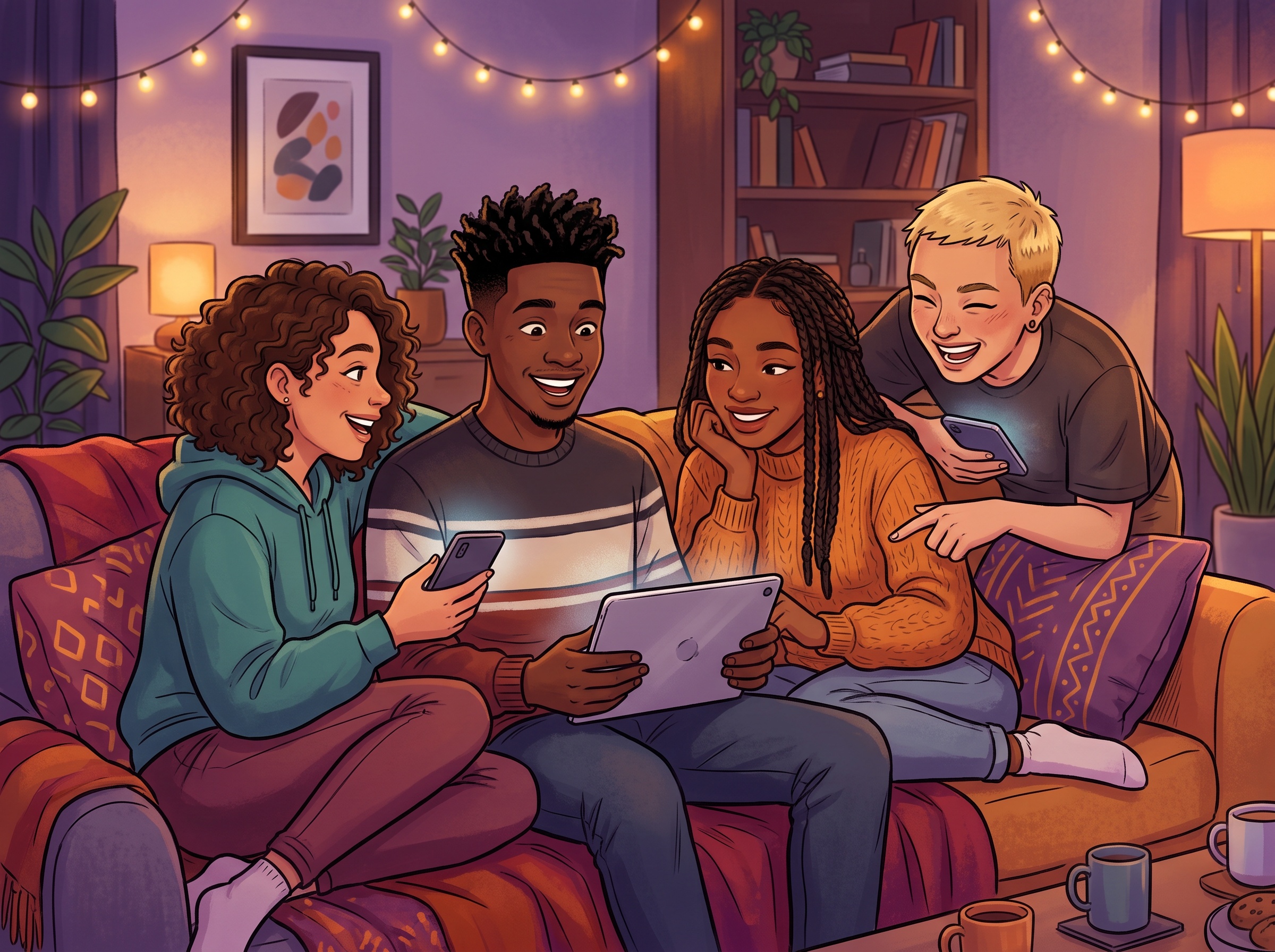 Communauté d'utilisateurs profitant des jeux sociaux Jueppg sur mobile et tablette